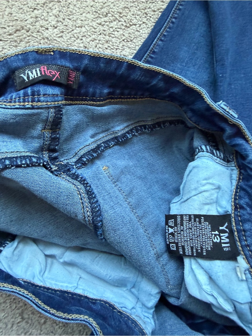 GUC 2 Pair Women’s Dark Blue Stretch Skinny Jeans size 13 - Picture 6 of 6